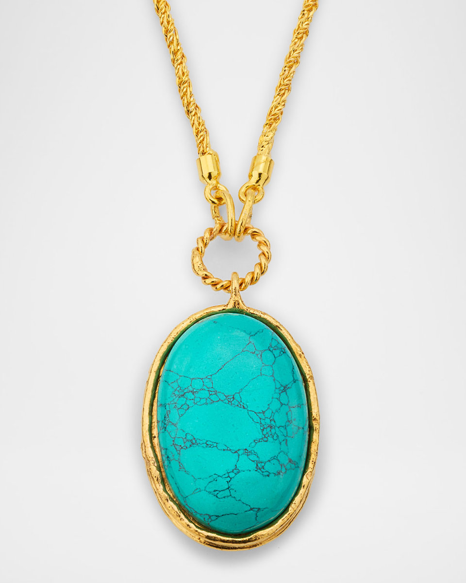 Oval Turquoise Pendant Necklace